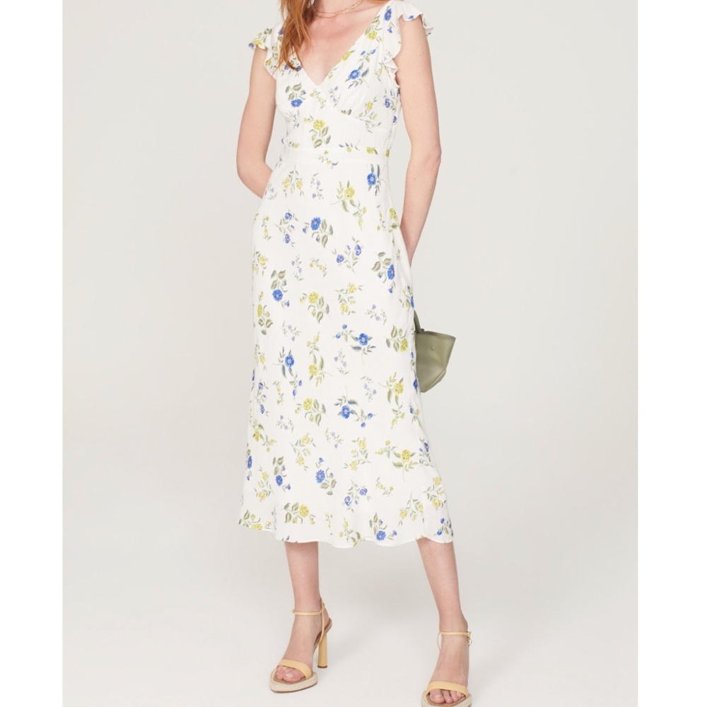 Jason Wu Floral Ruffle Midi Dress Sz 10
